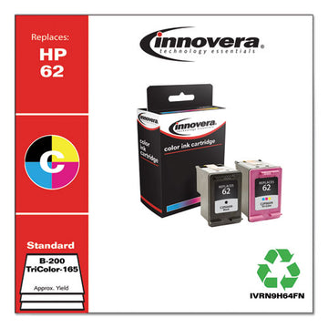 Innovera® Remanufactured Black-tricolor Ink, Replacement For Hp 62 (n9h64fn), 200-165 Page-yield freeshipping - TVN Wholesale